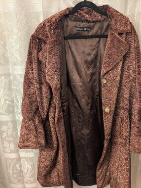 Pamela McCoy Women's Textured Teddy Coat in Burnt Rust